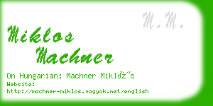 miklos machner business card